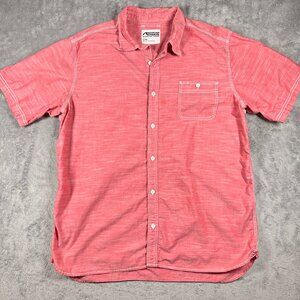 Mountain Khakis Red Short Sleeve Button Up Shirt Mens XL 100% Cotton Pocket